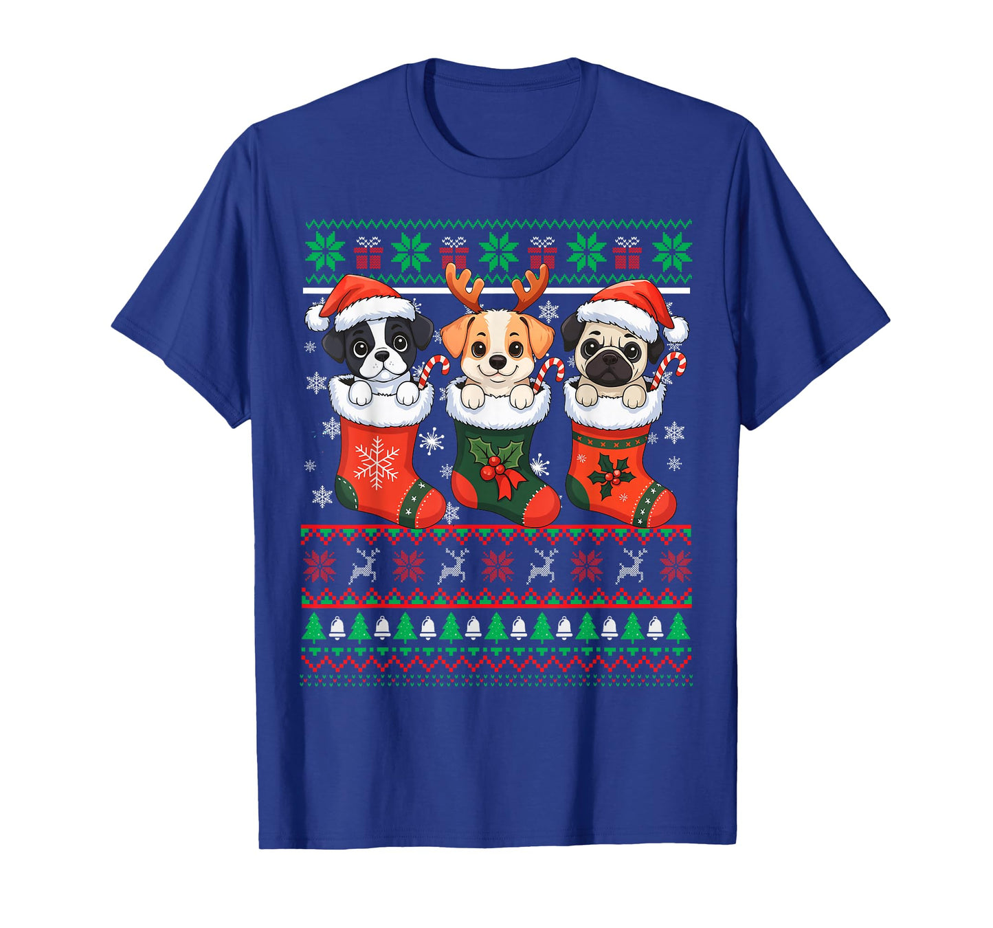 Cute Dog Christmas Santa Funny Christmas Xmas Dog Men Women T-Shirt