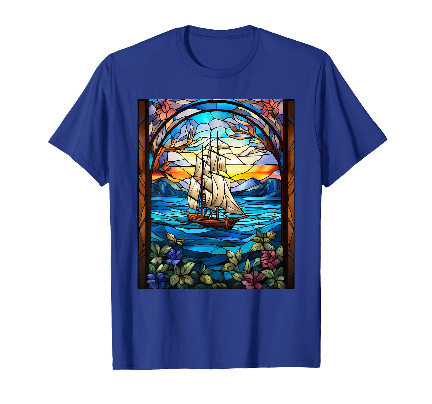 Stained Glass Style Sailing T-Shirt