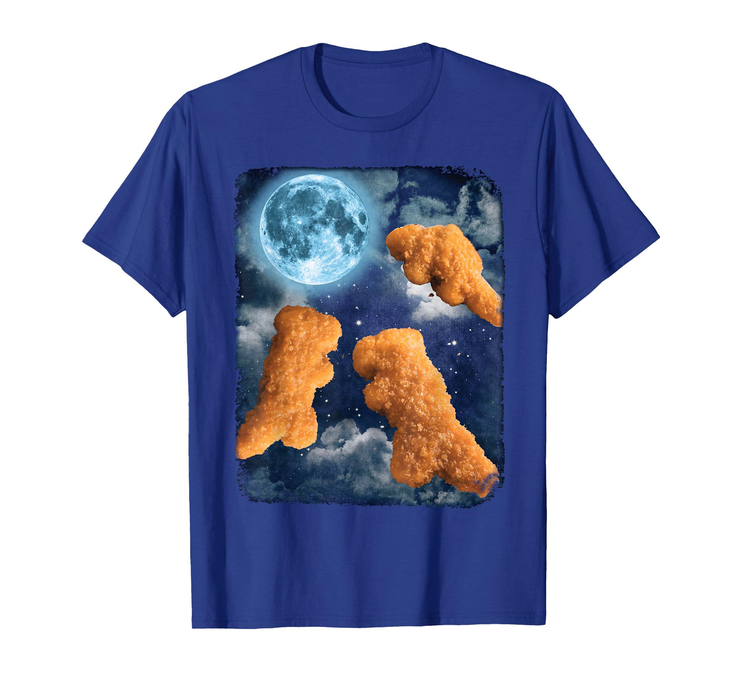 Funny Food Tees Dinosaur Chicken Nuggets Howling At The Moon T-Shirt
