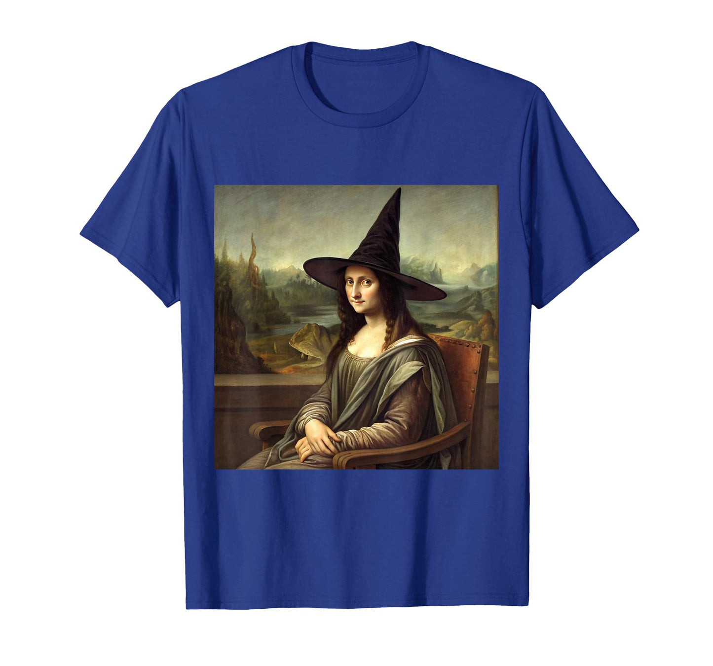 Mona Lisa Inspired Witch Portrait Halloween Classic Hat Art T-Shirt