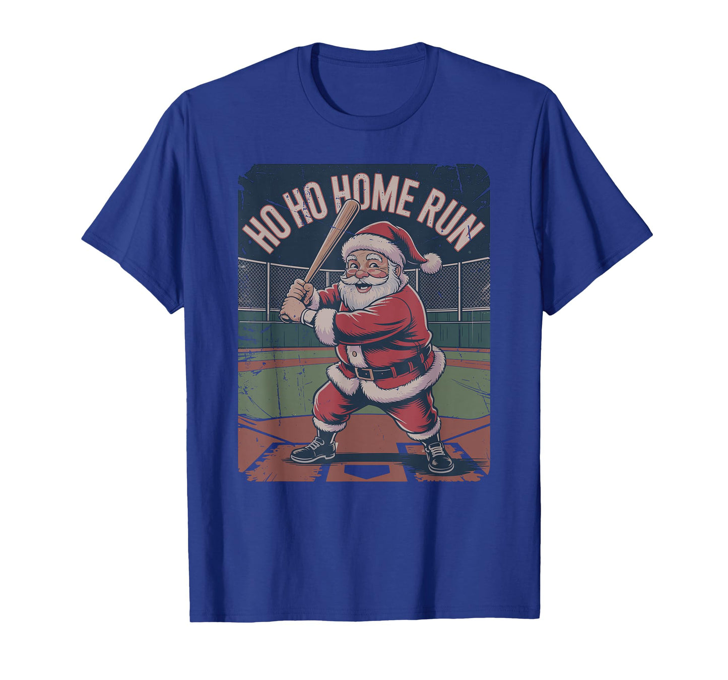 Vintage Santa Playing Baseball Retro Christmas Holiday T-Shirt