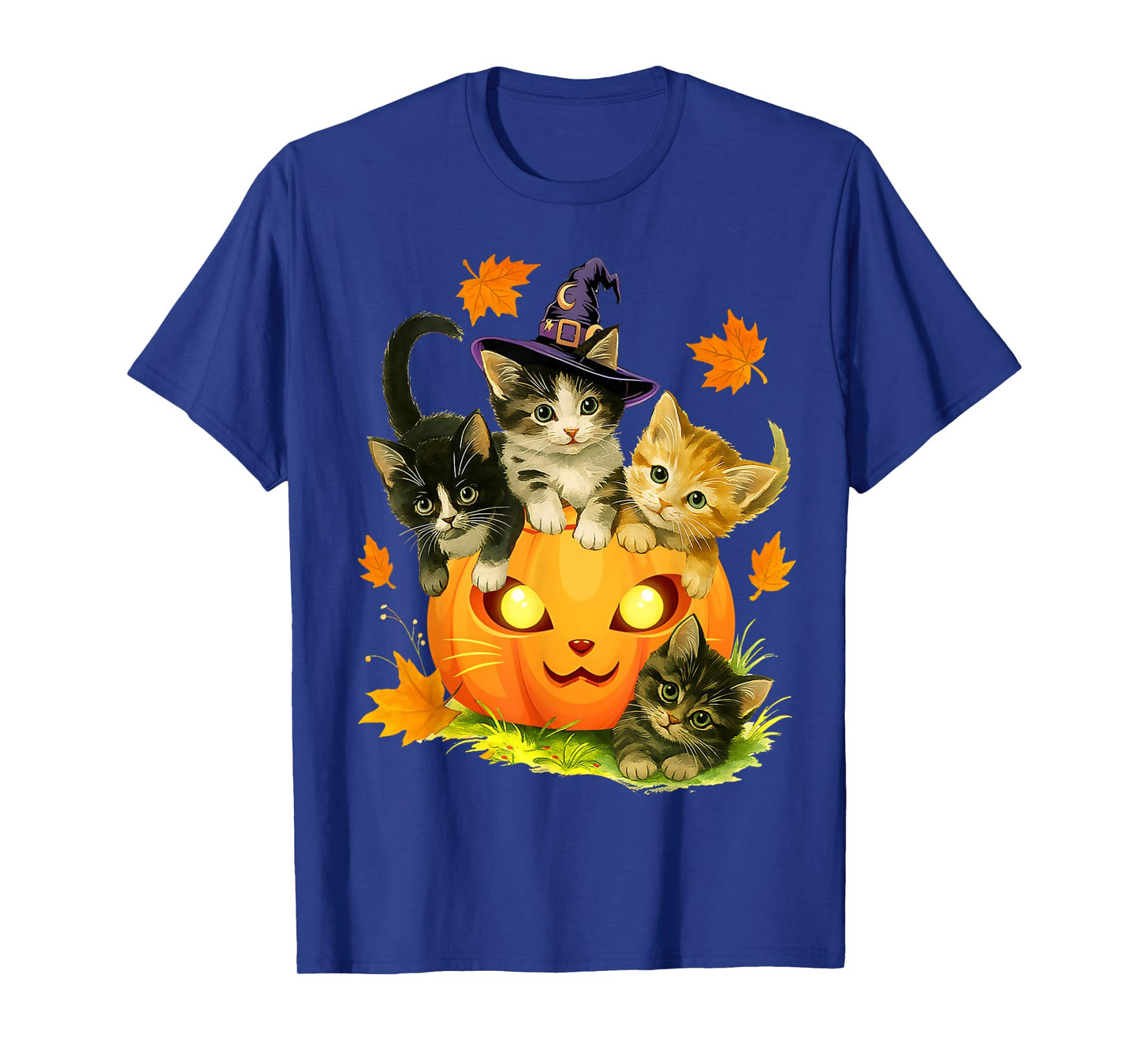 Cute Cat Pumpkin Witch Halloween Spooky Season T-Shirt