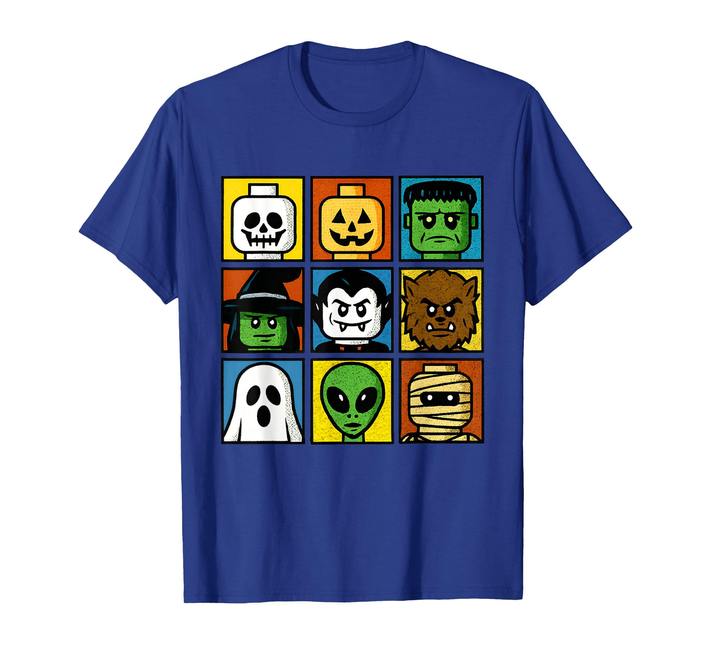 Halloween Building Brick Head Costume Funny Face Kids Boys T-Shirt