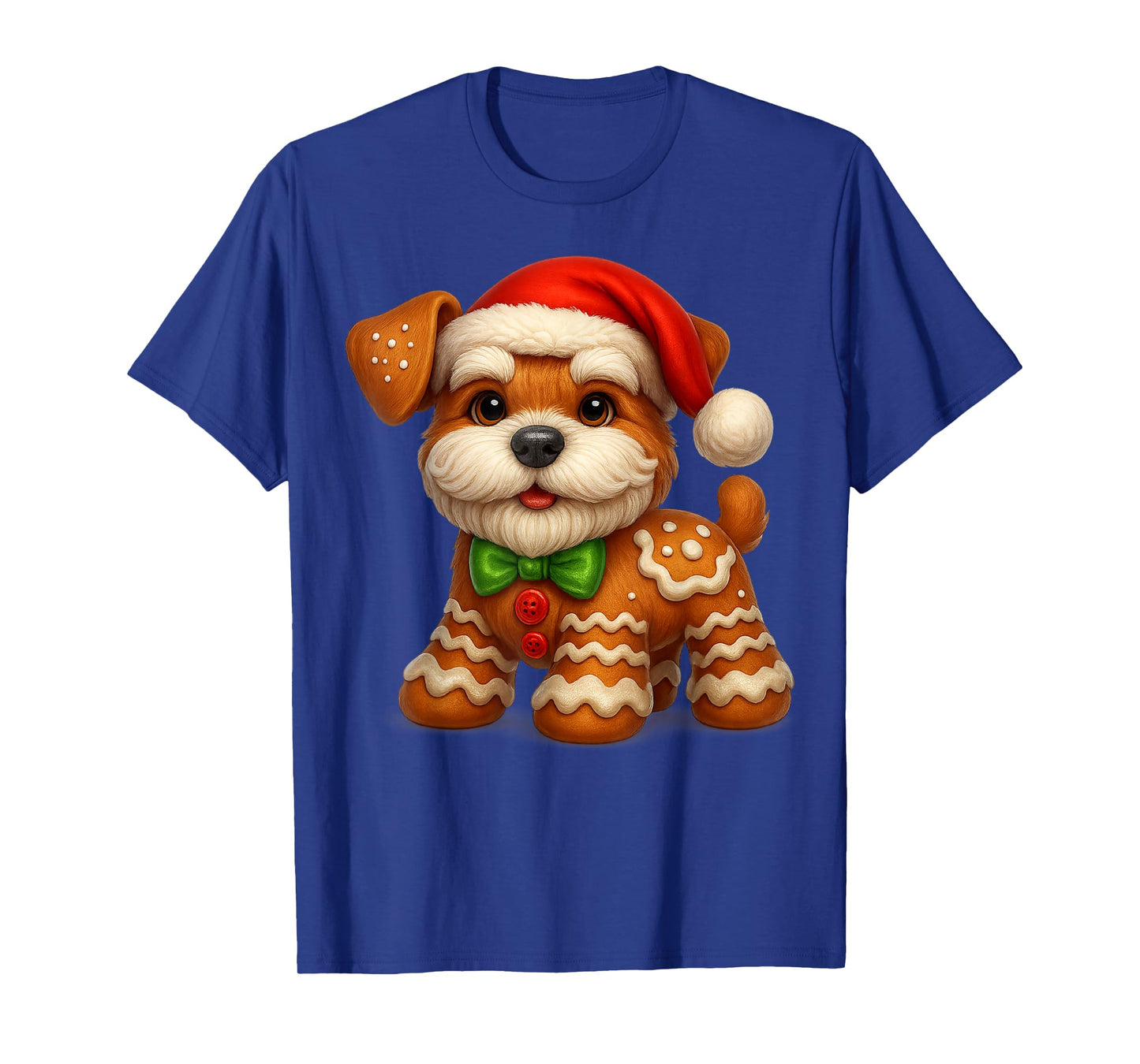 Funny Gingerbread Man Dog Christmas Tees Womens Mens Gifts T-Shirt