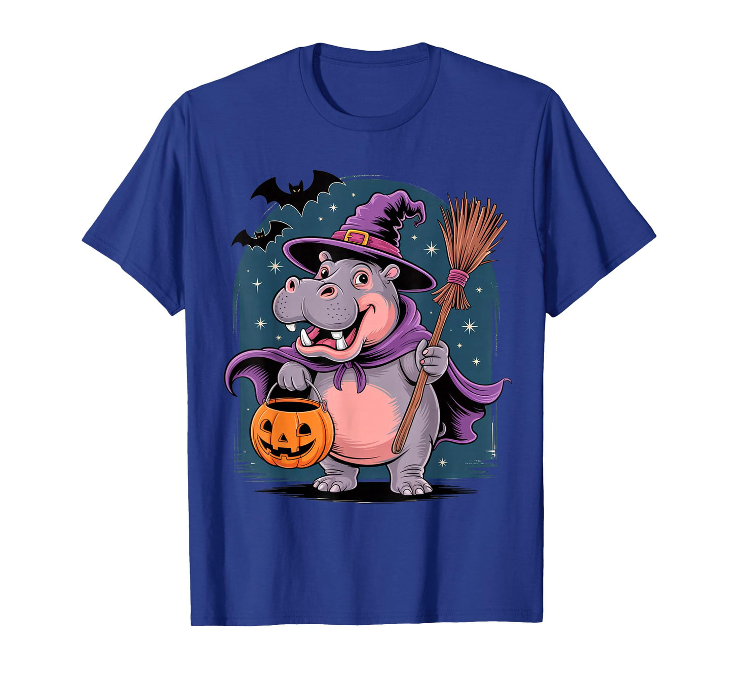 Witchy Hippo Halloween Outfit for Funny Animal Lovers T-Shirt