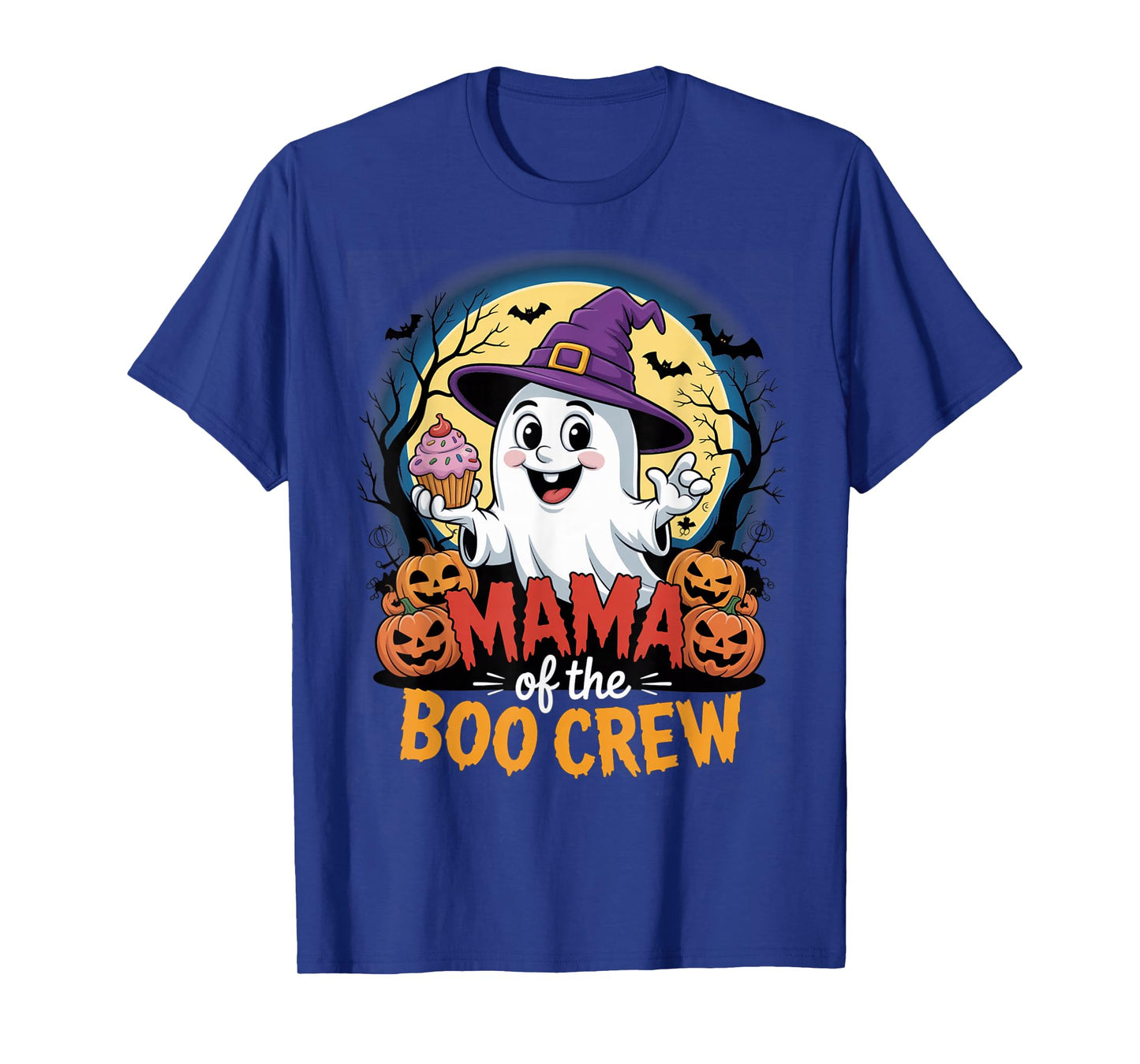 Mama of The Boo Crew Ghost Halloween Family Outfit Pumpkins T-Shirt