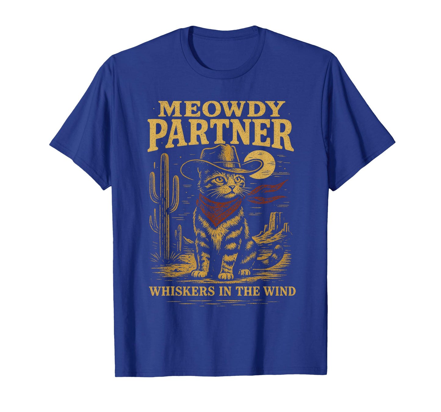 Meowdy Partner Funny Country Side Cat Hat Vintage Cowboy Cat T-Shirt