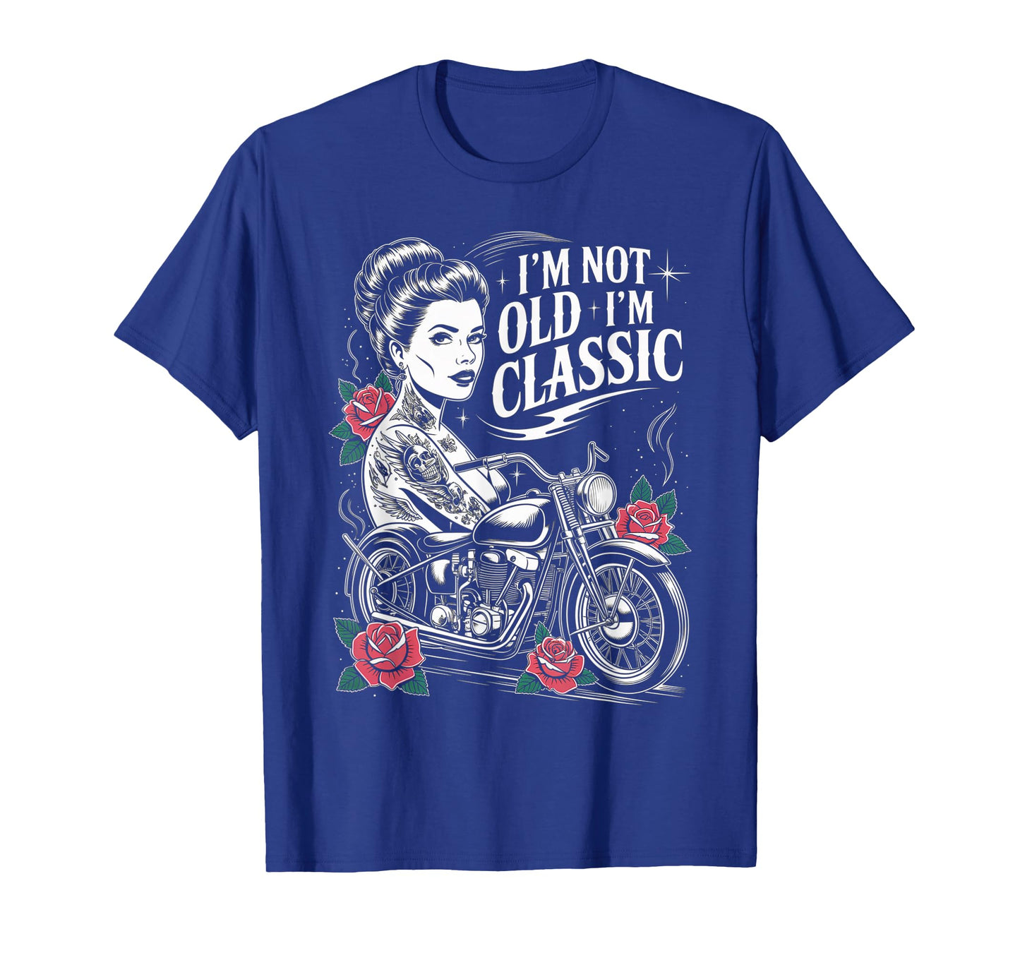 Funny Biker Women Riding Motorcycle Classic Outfit Rider T-Shirt