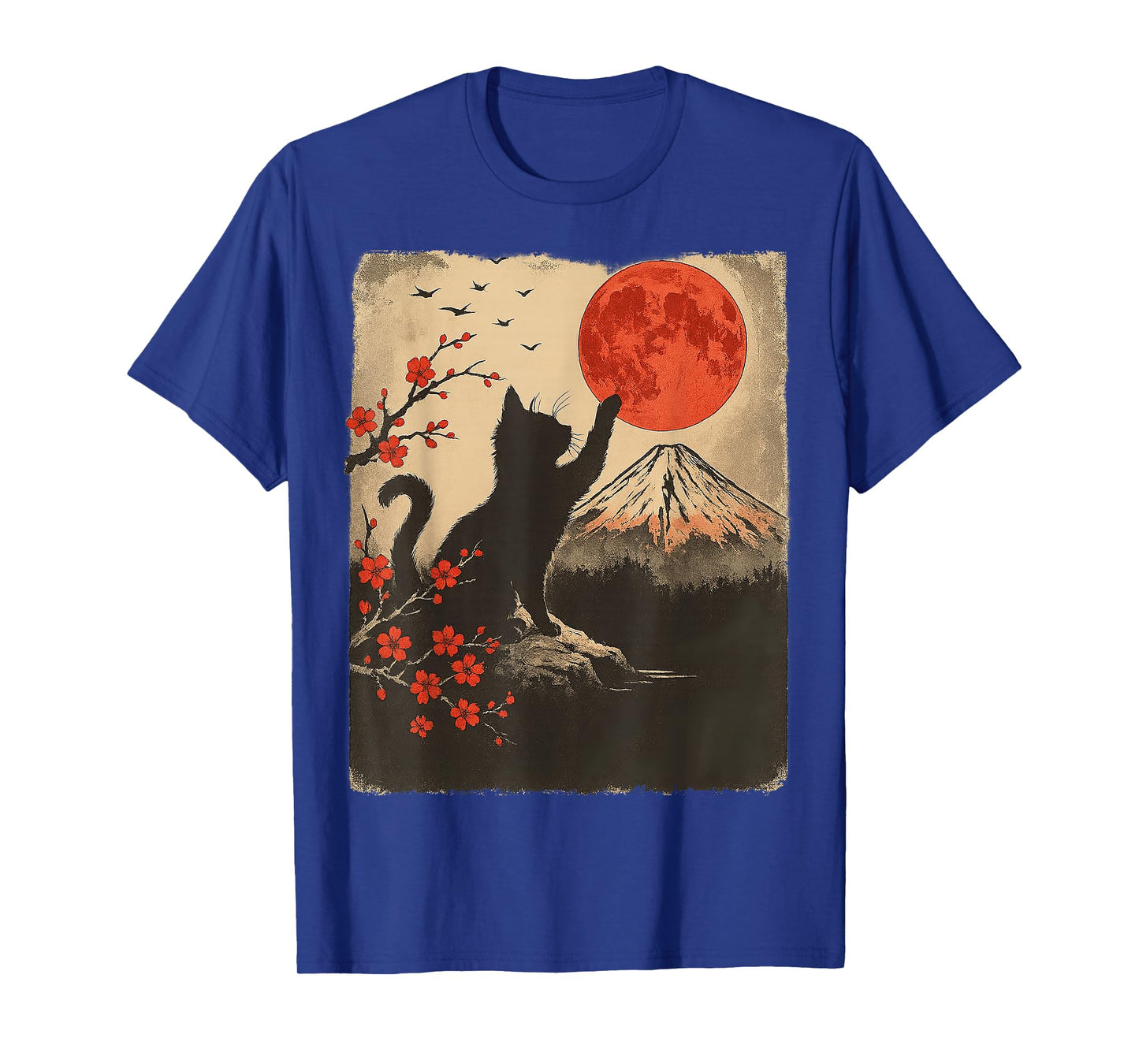 Black Cat Vintage Retro Japan Art Japanese Theme Gifts Anime Men Women Kids T-Shirt