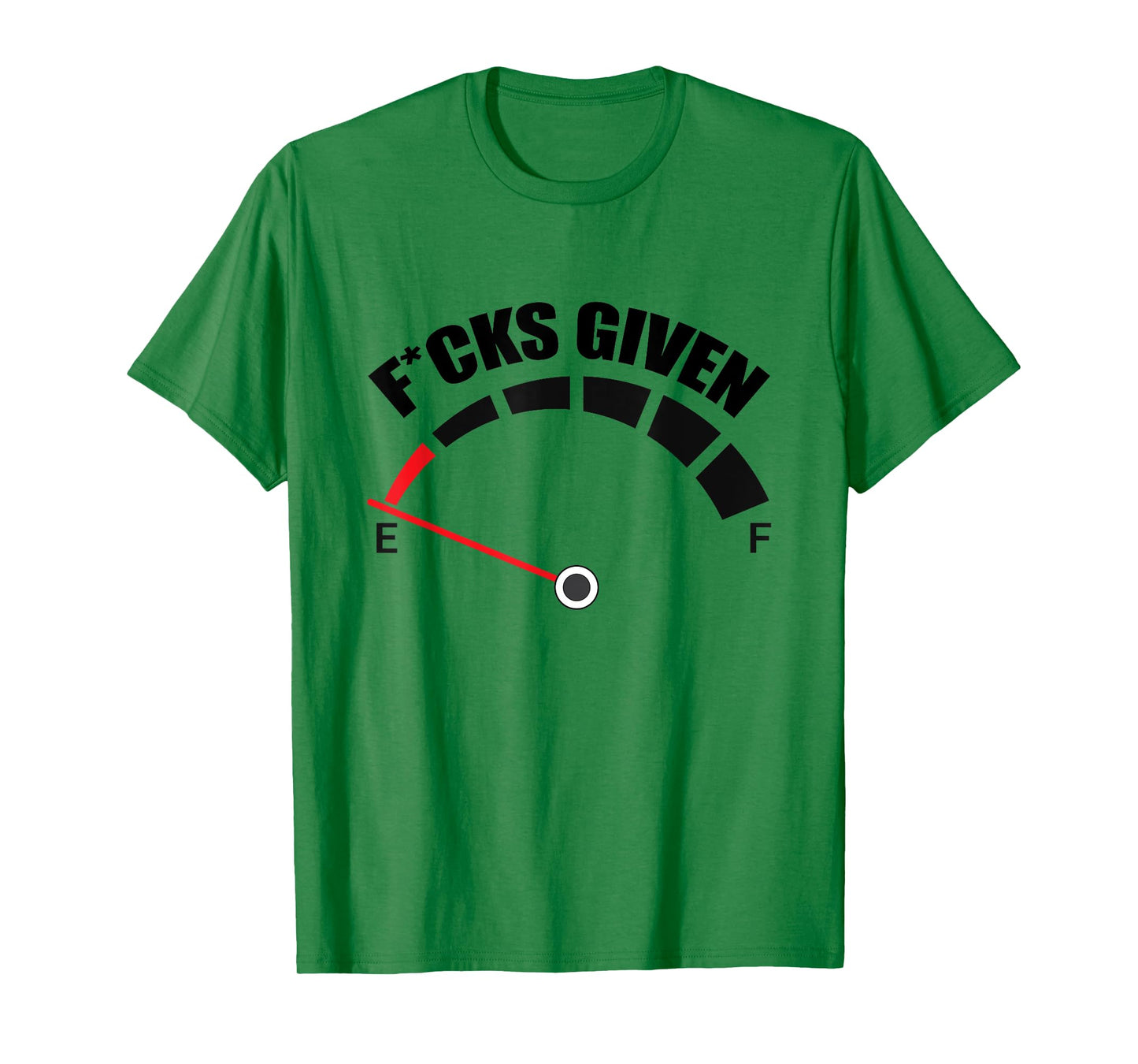 Zero Fucks Given Fuel Gauge Sarcastic Adult Humor T-Shirt
