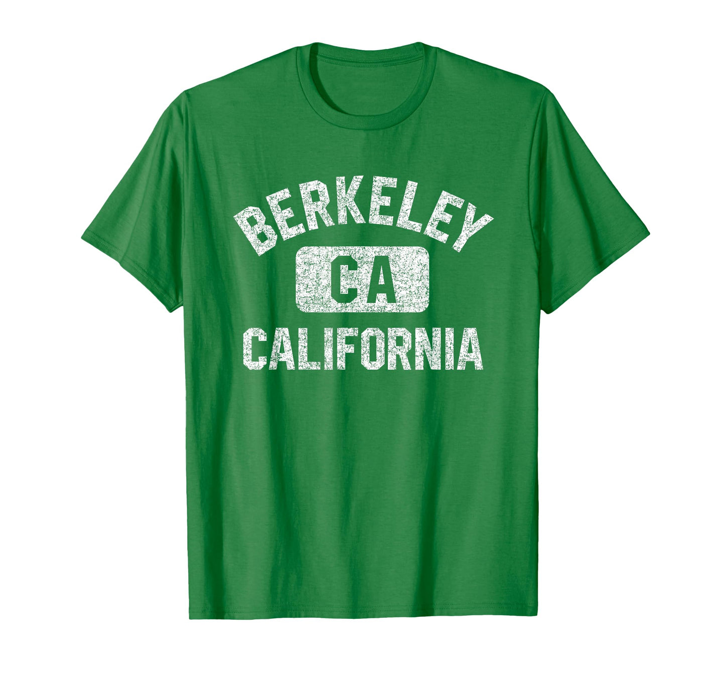 Berkeley California Gym Style Pink w Distressed White Print T-Shirt