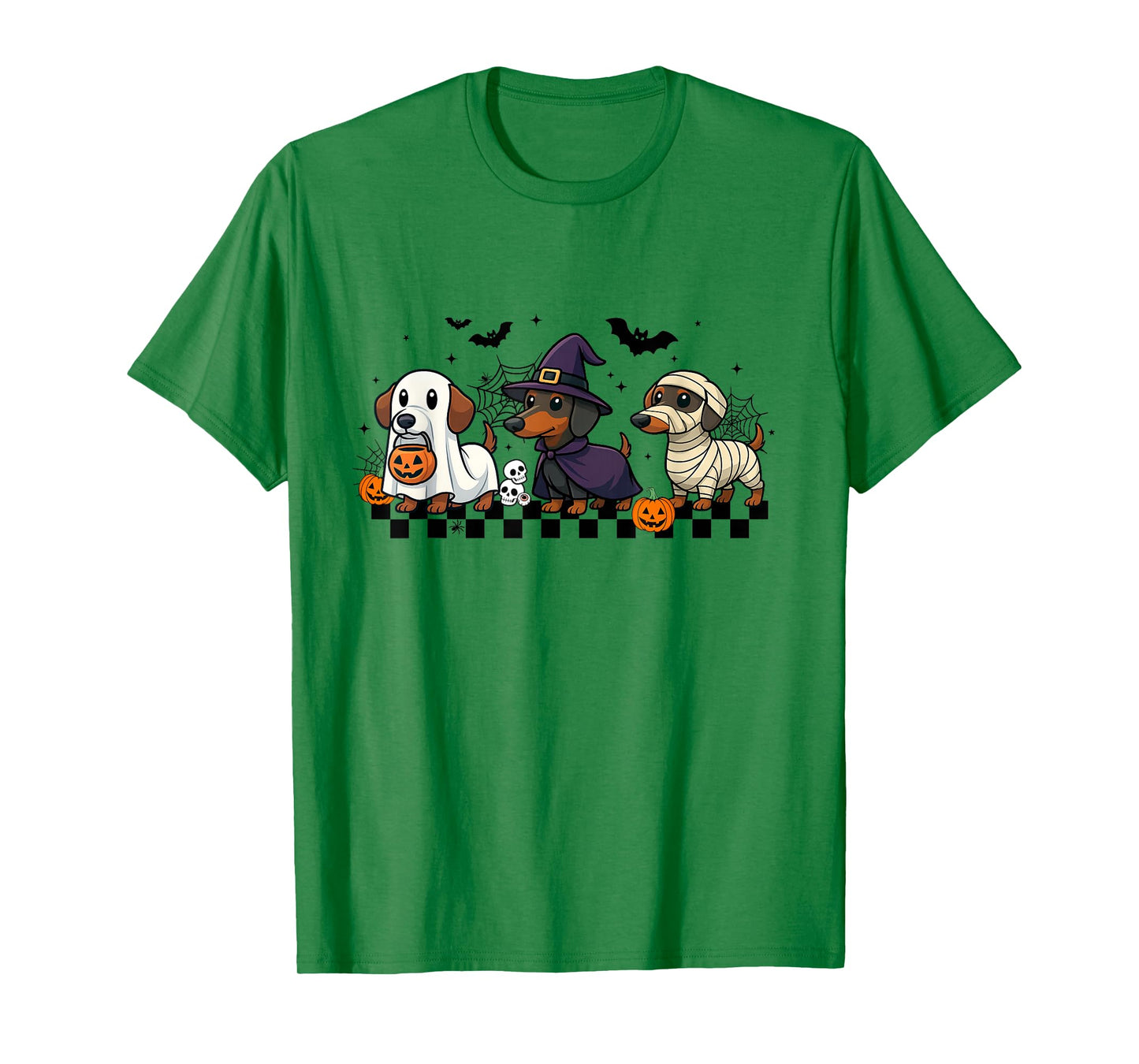 Funny Weiner Dog Ghost Witch Mummy Scary Halloween Dachshund T-Shirt