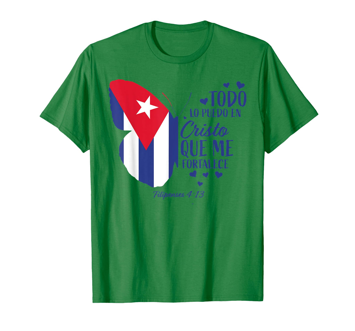 Regalos Cristianos Mujeres Mariposa Cristo Bandera Cubana T-Shirt