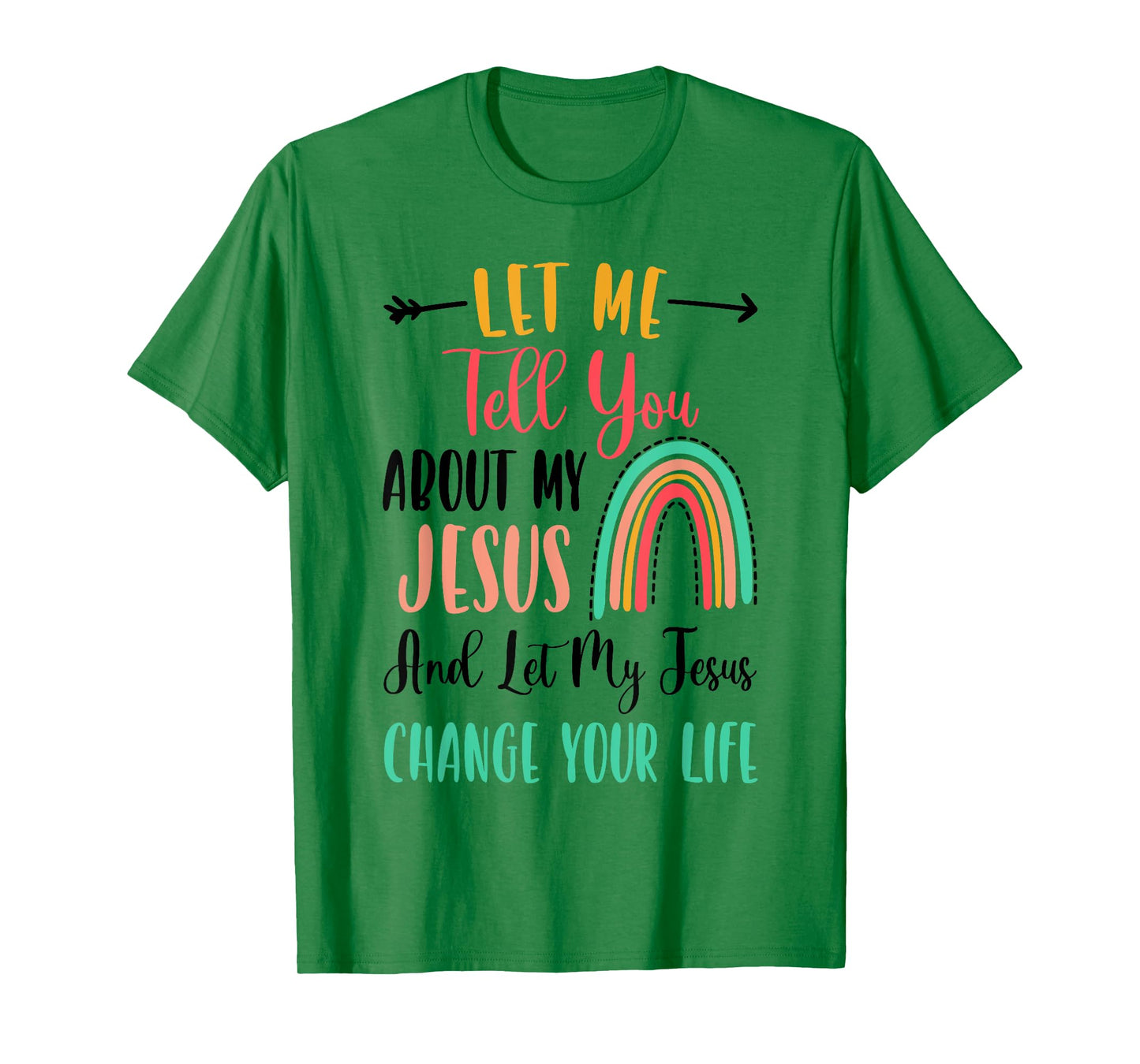 Kids Let Me Tell You About My Jesus Tshirt Rainbow Christian T-Shirt