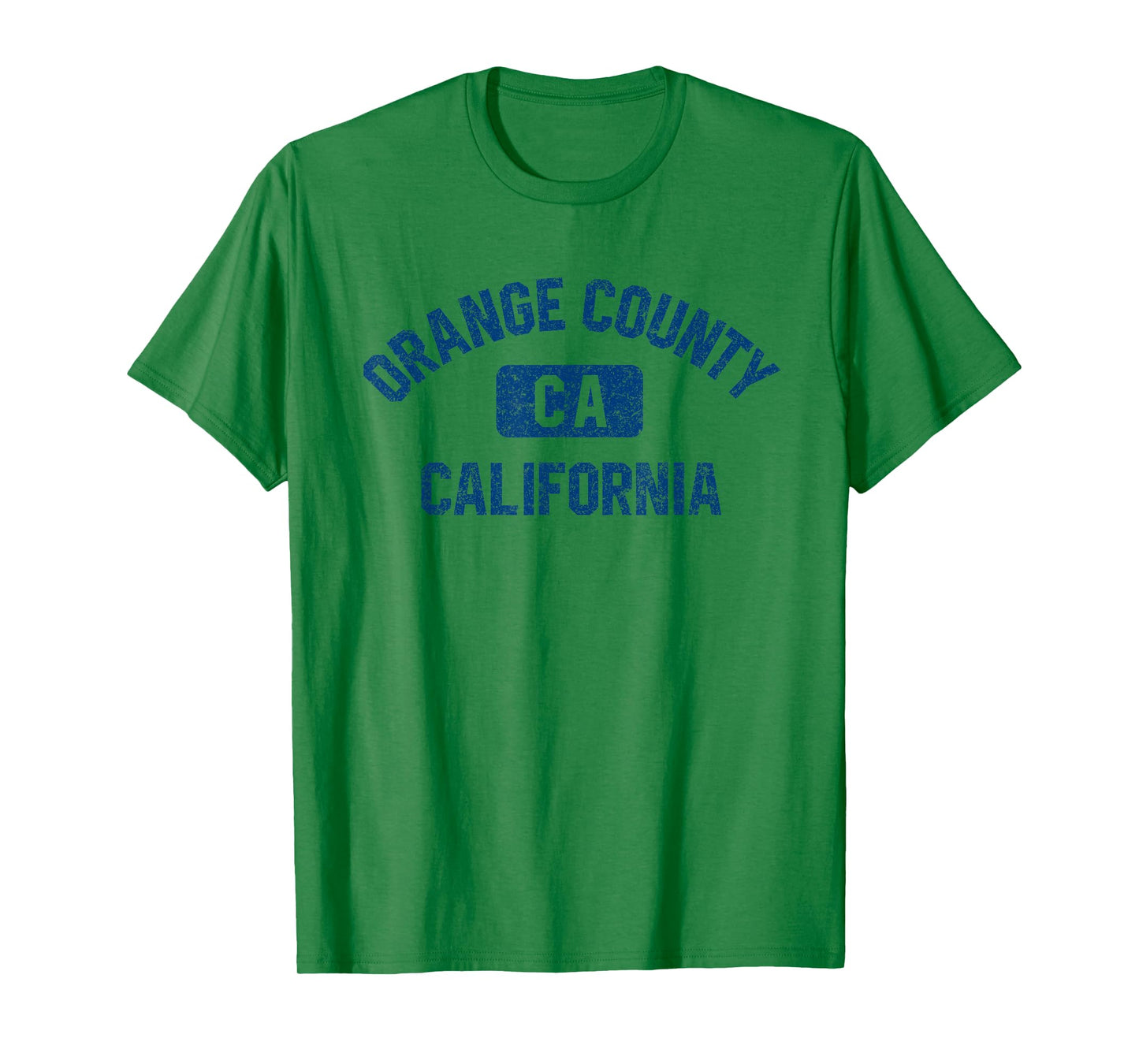 Orange County California Gym Style Distress Dark Blue Print T-Shirt