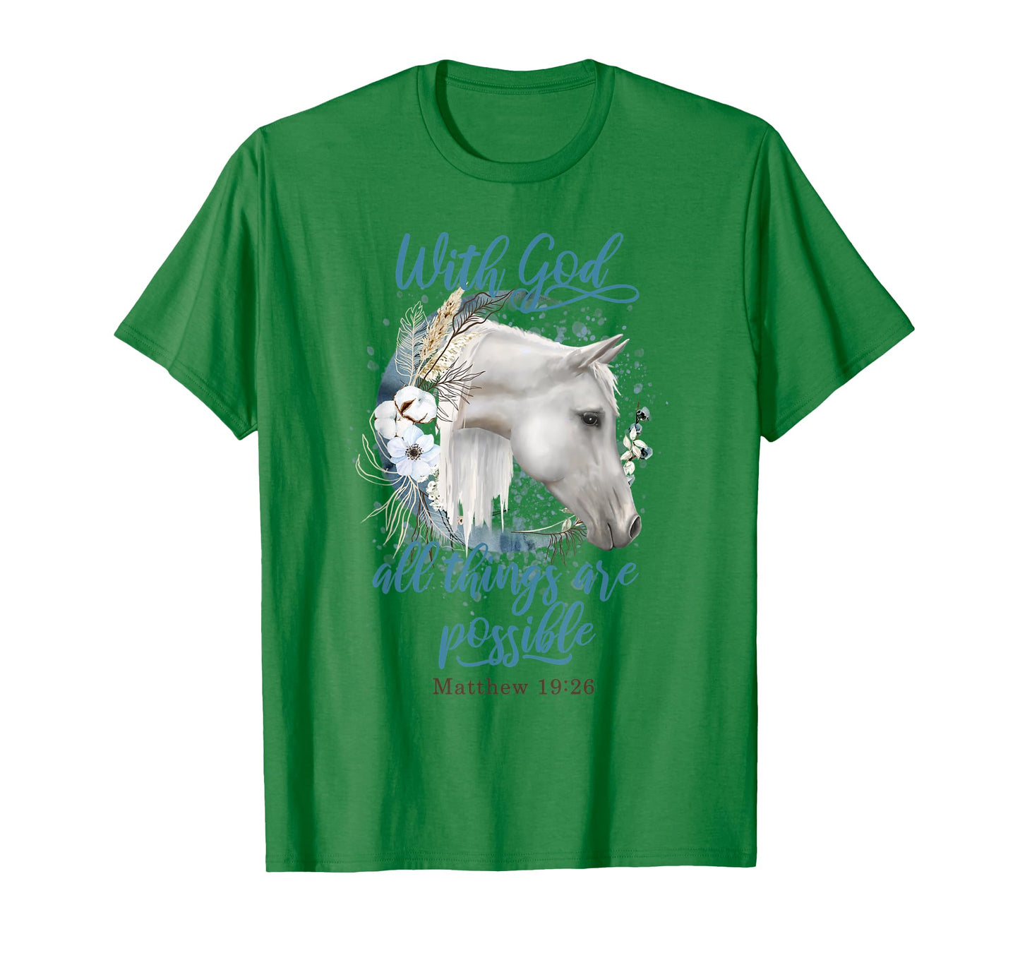 Horse Flowers Horseback Riding Christian Horse Owner T-Shirt