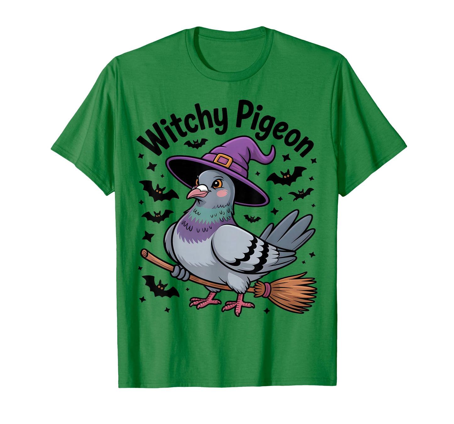 Witchy Pigeon Funny Halloween Bird Lover T-Shirt