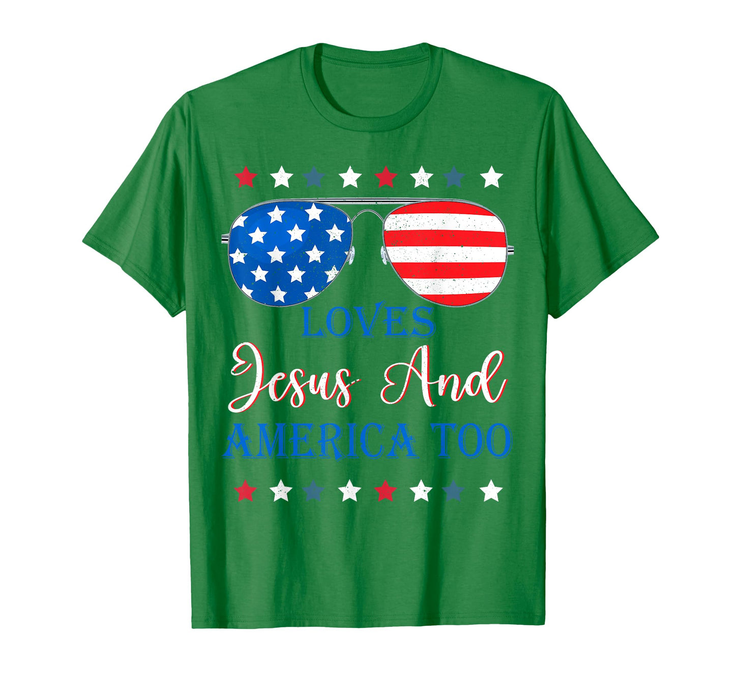 Loves Jesus America Too Toddler Boy USA Flag Christ Patriot T-Shirt