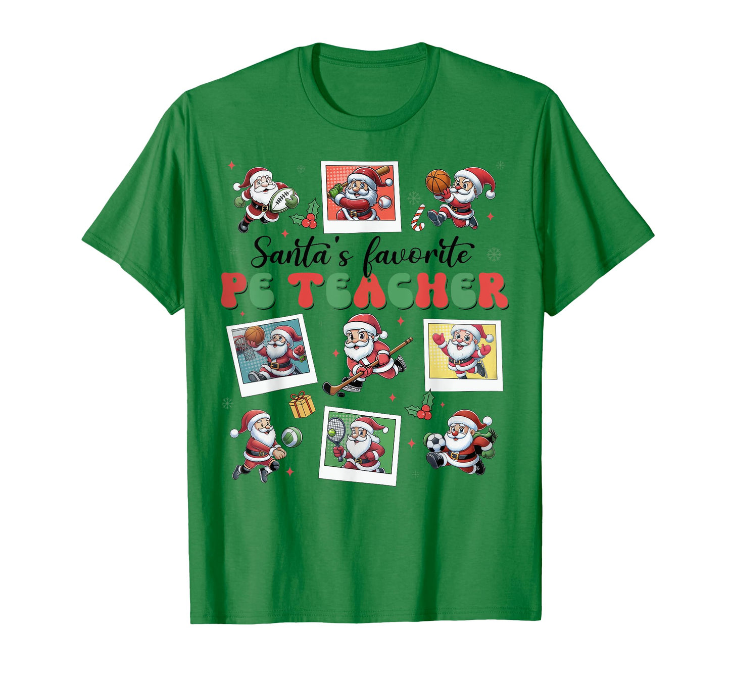 Santa's Favorite PE Teacher Christmas Physical Education T-Shirt
