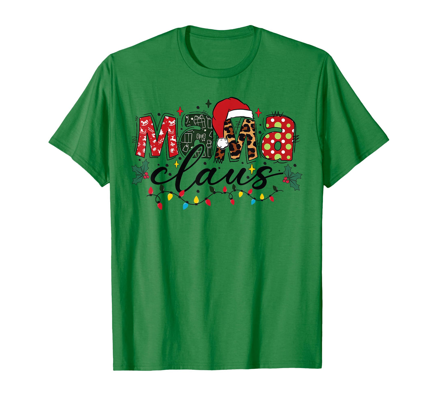Mama Claus Christmas Pajama Santa Claus Family Matching T-Shirt