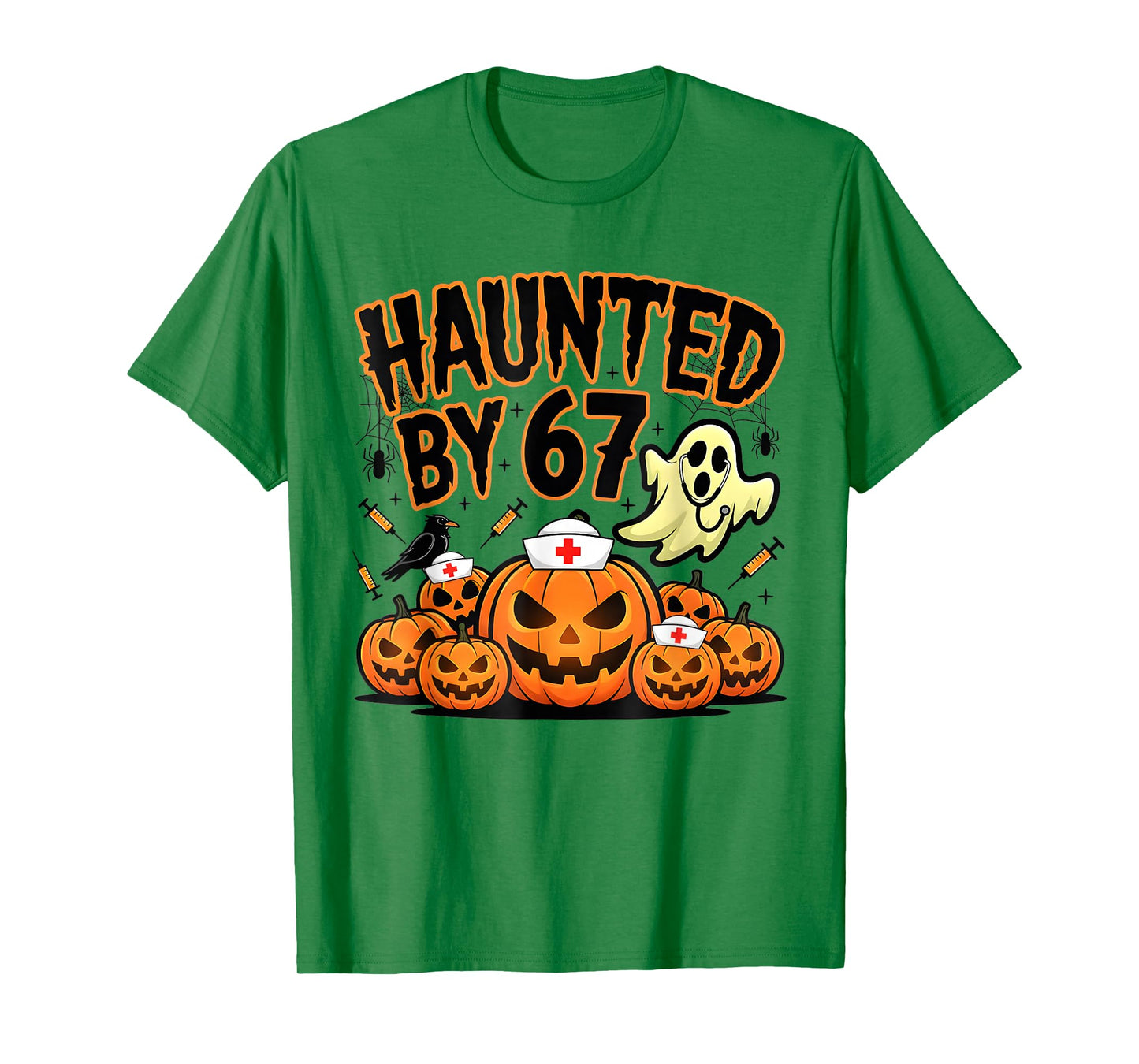 Haunted by 67 Funny Ghost Nurses Halloween Pumpkin Nursing T-Shirt