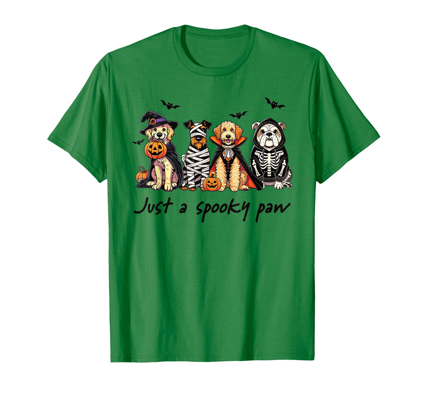 Cute Halloween Dogs Witch Mummy Vampire Skeleton Costume T-Shirt