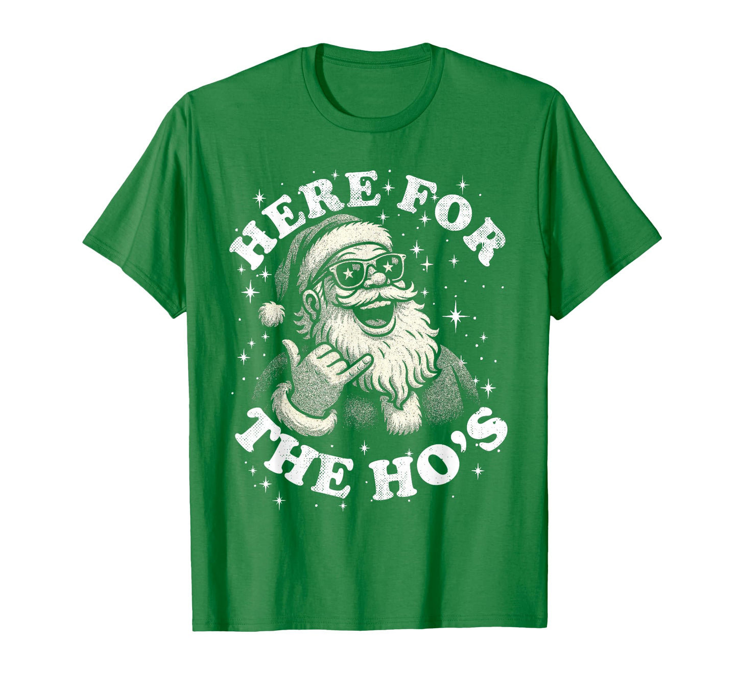Funny Gag Retro Christmas Only Here for The Ho's Santa Shaka T-Shirt
