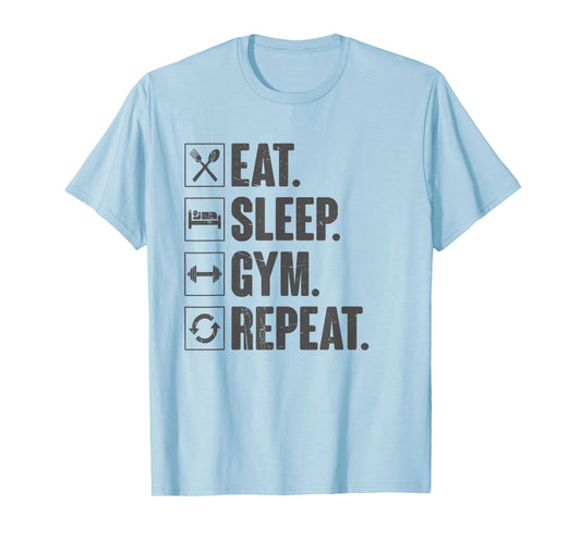 Eat Sleep Gym Repeat - Funny Vintage Workout T-Shirt