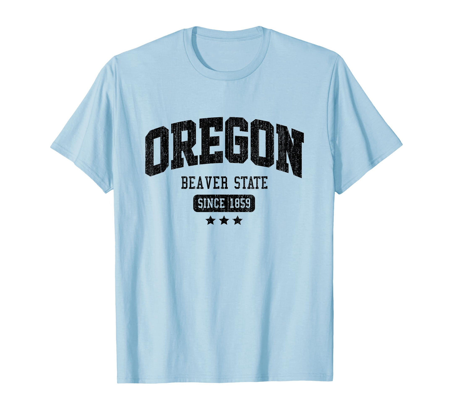 Vintage Oregon Beaver State Athletic Black Rough Text T-Shirt