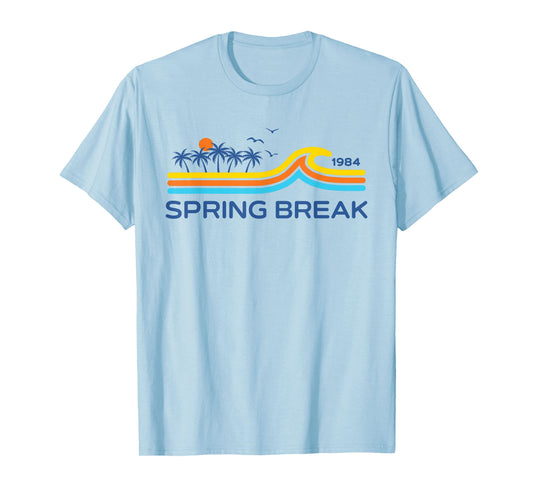 Spring Break Logo 1984 Retro Graphic Color Beach Wear Women T-Shirt