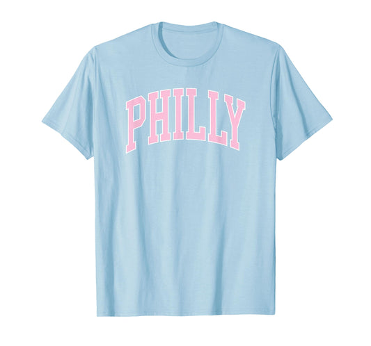 Retro Philly Pink Text Philadelphia Vintage Throwback Womens T-Shirt
