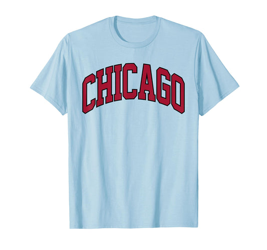 Retro Chicago Throwback Classic Chicago Men Women Red Black T-Shirt