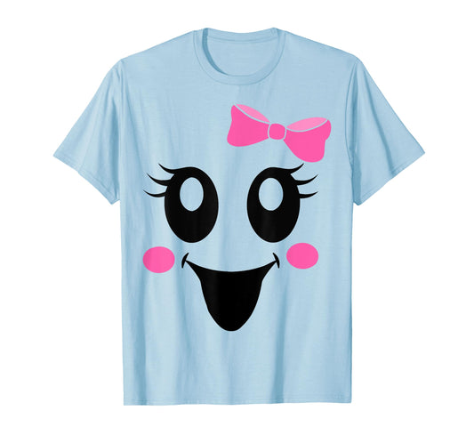 Cute female ghost with girls face and bow halloween party T-Shirt