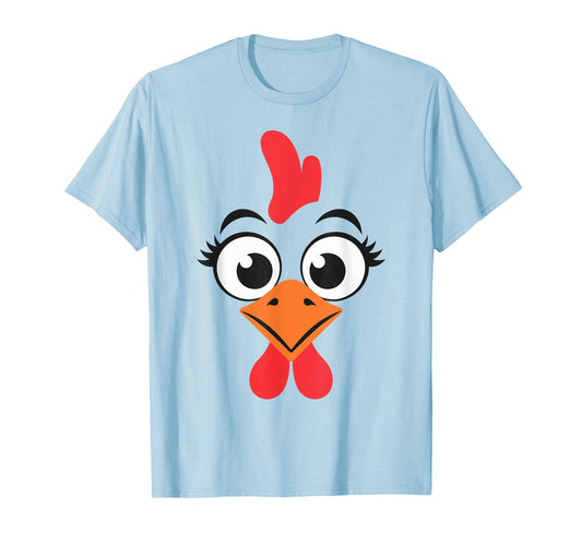 Chicken Shirt Adult Kids Men Women Chicken Hen Face Costume T-Shirt
