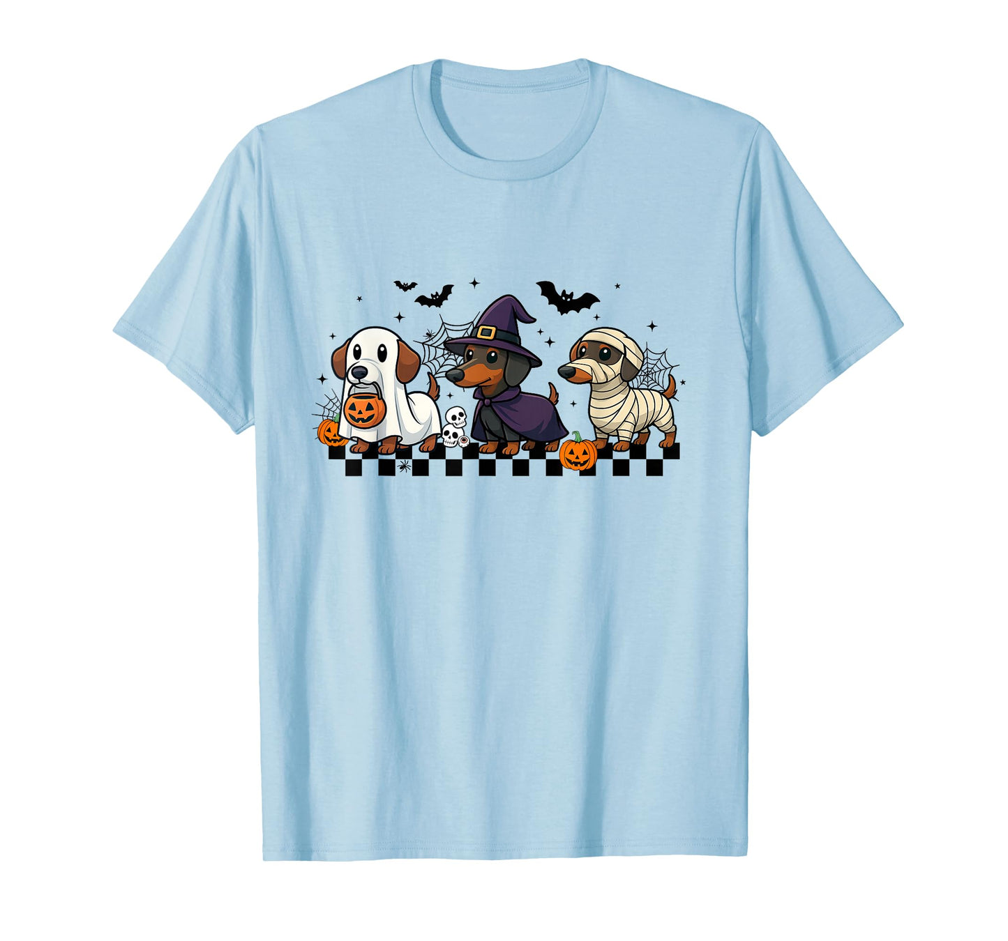 Funny Weiner Dog Ghost Witch Mummy Scary Halloween Dachshund T-Shirt