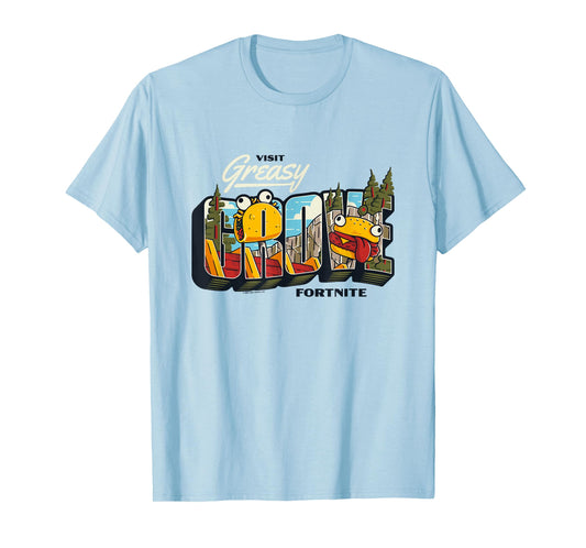 Fortnite Visit Greasy Grove Burr Burger Big Chest Poster T-Shirt