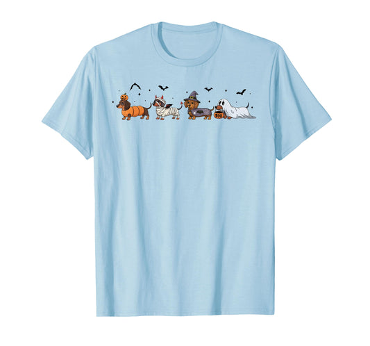 Dachshund Dog Witch Happy Halloweenie Spooky Season T-Shirt