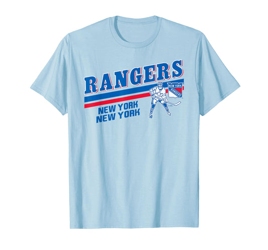 New York Rangers Officially Licensed Grey T-Shirt, Small, Unisex-Adults, NHL Fans, Short Sleeve, Modern, Crew Neck, Polyester