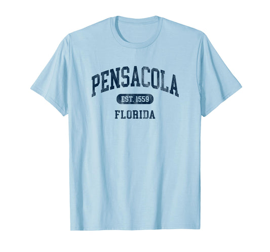 Vintage Pensacola FL Est 1559 Retro Preppy Throwback Mens T-Shirt