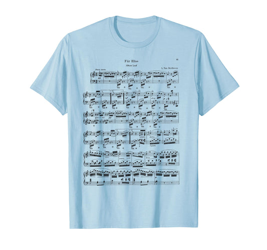 Fur Elise Beethoven Piano Sheet Music Vintage T-Shirt