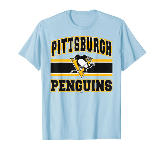 Pittsburgh Penguins Stripe Gray Officially Licensed T-Shirt
