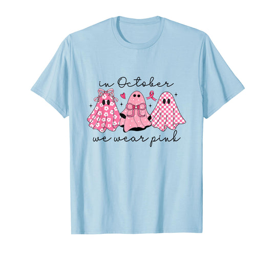 In October We Wear Pink Cute Ghost Women's T-Shirt