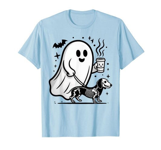 Dachshund Ghost Halloween Spooky Season Weenie Dog Funny T-Shirt
