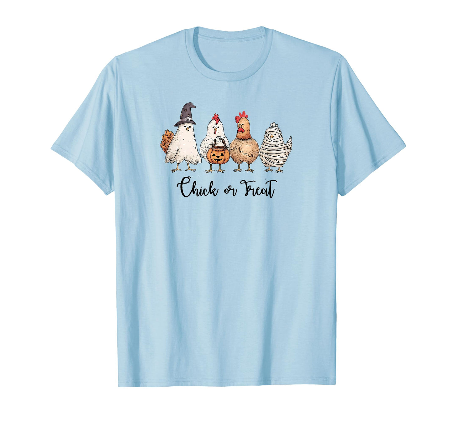 Chick Or Treat Halloween Pumpkin Ghost Spooky Funny Chicken T-Shirt