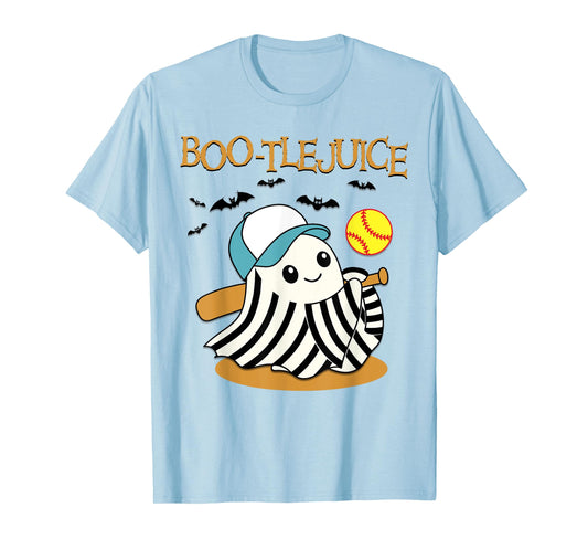 Boo-tlejuice Ghost Playing Softball Mom Girls Halloween T-Shirt