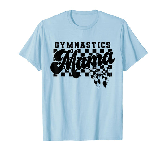 Retro Checkered Gymnastics Mama Mothers Day Gymnastics Mom T-Shirt