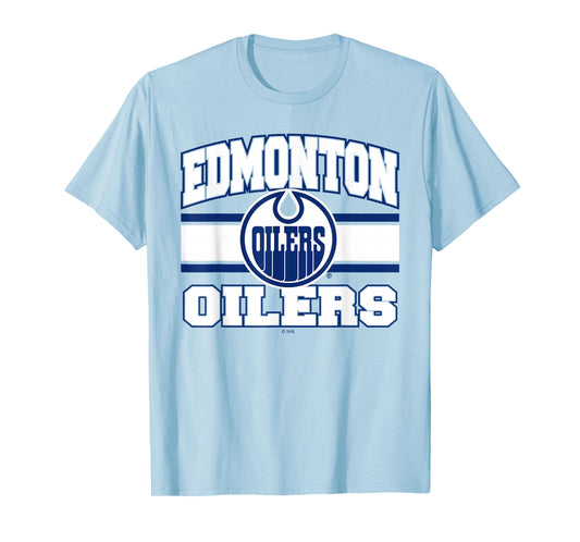 Edmonton Oilers Stripe Orange Officially Licensed T-Shirt