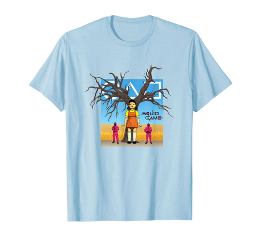 Squid Game 2 Doll & Guards In Red Light Green Light Field T-Shirt