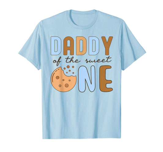 Daddy Of The Sweet One Cookies and Milk 1st Birthday Party T-Shirt