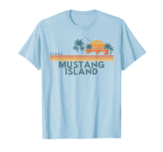 Mustang Island Beach Texas Summer Vacation Vintage 70's T-Shirt